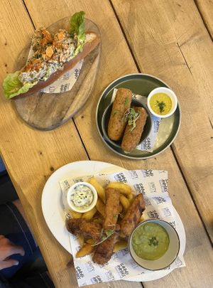 We had the Mozarella Sticks, the tofish & the lobster sub along with a biscoff shake. And everything was just AMAZING! Would totally recommend!!!  at Unity Diner in East London
