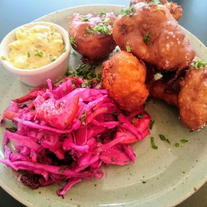 Cauliflower wings with coleslaw at Unity Diner in East London