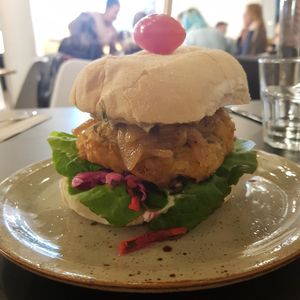 Tofish burger at Unity Diner in East London