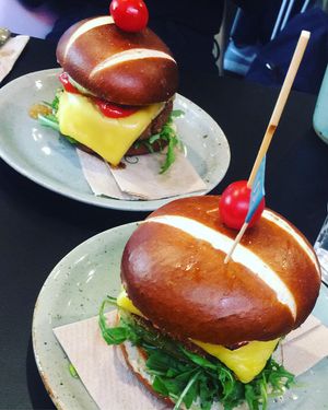‘Moving Mountains’ burger and the seitan ‘Chikken’ burger at Unity Diner in East London
