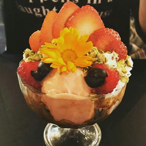 Strawberry sundae at Unity Diner in East London