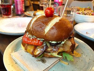 Mountain burger at Unity Diner in East London