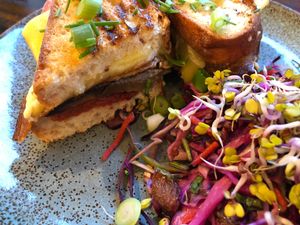 Steak and cheese sandwich  at Unity Diner in East London