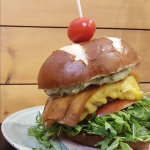 Moving mountains burger at Unity Diner in East London