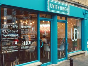 Outside  at Unity Diner in East London