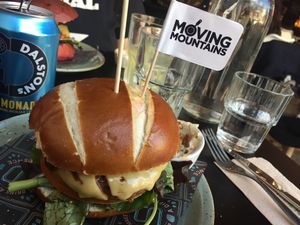 Moving Mountains burger at Unity Diner in East London