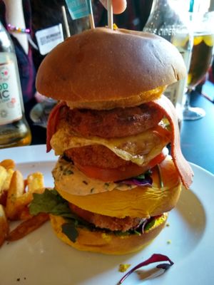 Seitan chikken triple!!  at Unity Diner in East London