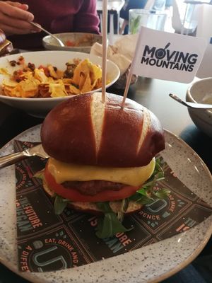 Traditional burger was small but tasty 13£ at Unity Diner in East London