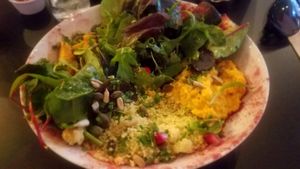 Green salad at Unity Diner in East London