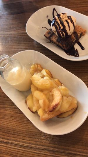 Apple pie and peanut butter blondie at Unity Diner in East London