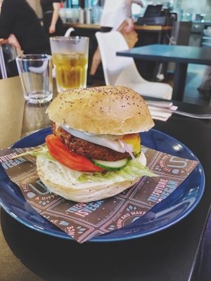 Amazing No Lamb Burger at Unity Diner in East London