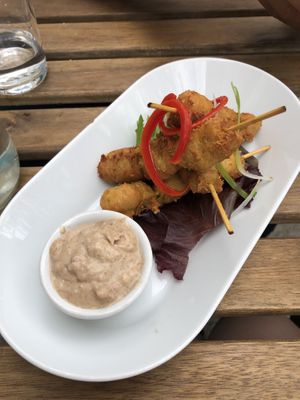 Satay skewer at Unity Diner in East London