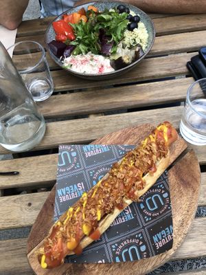 New York Dog and Goodness bowl at Unity Diner in East London