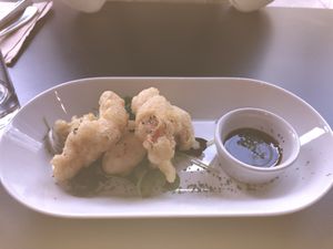 Delicious prawns, definitely try them !!!  at Unity Diner in East London