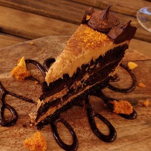 Salted caramel cake at Unity Diner in East London