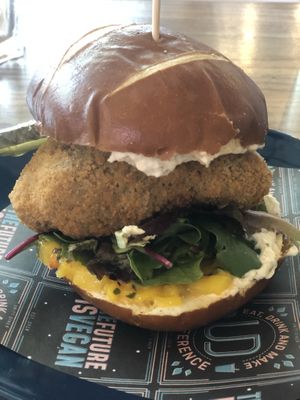 Chicken burger at Unity Diner in East London