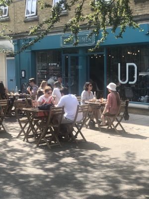Lovely set up outside  at Unity Diner in East London