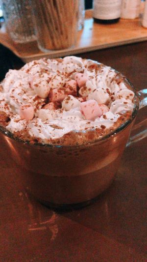 Hot chocolate  at Unity Diner in East London