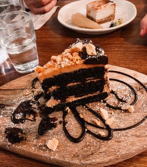 Salted caramel cake  at Unity Diner in East London
