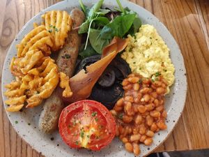 Full English breakfast at Unity Diner in East London