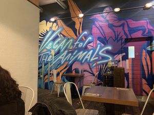 Signage inside at Unity Diner in East London