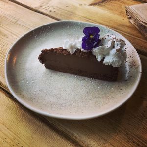 chocolate orange brownie at Unity Diner in East London
