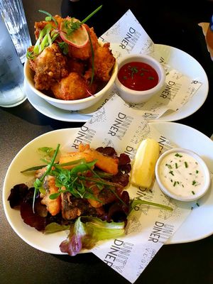 Fish and popcorn bites at Unity Diner in East London