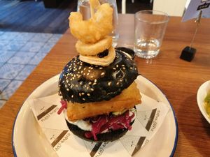 Tofish burger at Unity Diner in East London