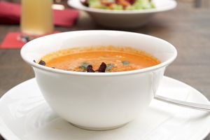 tomato soup at Steiner's Cafe Restaurant Weinbar in Pinsdorf