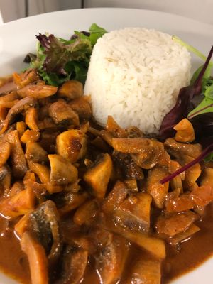 Mushroom Stroganoff at The Davron Hotel in Fraserburgh
