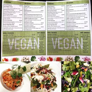 Vegan menu at The Davron Hotel in Fraserburgh