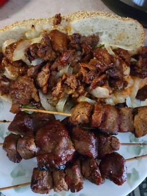 AMAZING Asian Fusion BBQ Seitan & Seitan Skewers! #Veganuary at Karma 2 Go in Red Bank