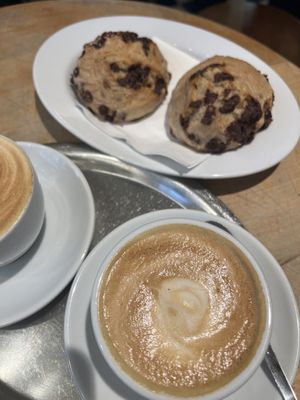 Vegan chocolate bread and soy cappuccino   at Bäckerei KULT in Basel