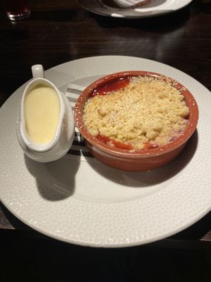 Apple and damson crumble - amazing! at The Anchor Inn in Wirral