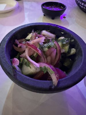 Side of vegan Cucumber salad   at Dilla Libre in Phoenix