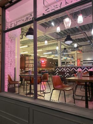 View through the window  at Pizza Punks in Newcastle Upon Tyne