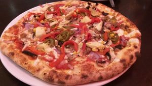 Vegan pizza at Pizza Punks in Newcastle Upon Tyne