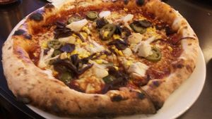 BBQ Jackfruit pizza at Pizza Punks in Newcastle Upon Tyne