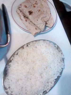 Chapattis and rice at The Rajah in Inverness