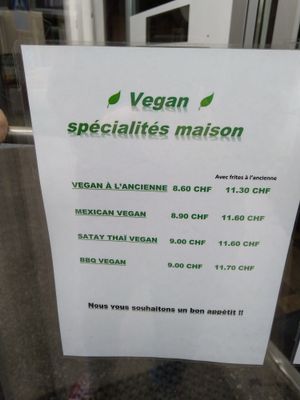 Vegan options. at Fryburger Gourmet in Bulle