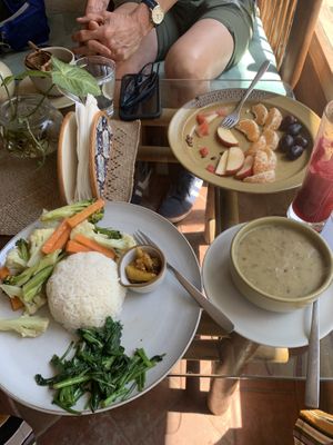 Veg Thali set - so delicious!!  at Ananda Tree House in Kathmandu