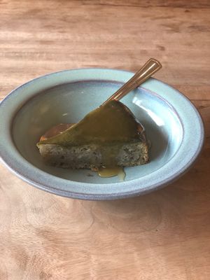 Nettle moringa cake at Ananda Tree House in Kathmandu
