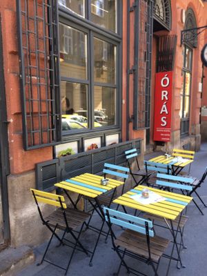 Outdoor seating  at Delibaba in Budapest
