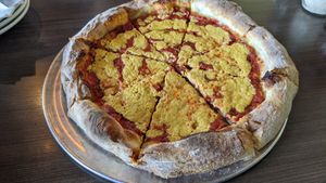 Cheese pizza at Firepit in Atlanta