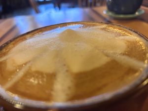 Dirty chai with oat milk. Kinda looks like a nipple, that’s why it’s dirty. 😊  at Allgood Coffee in Weaverville