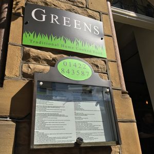 Greens menu at Greens Vegetarian Cafe in Hebden Bridge