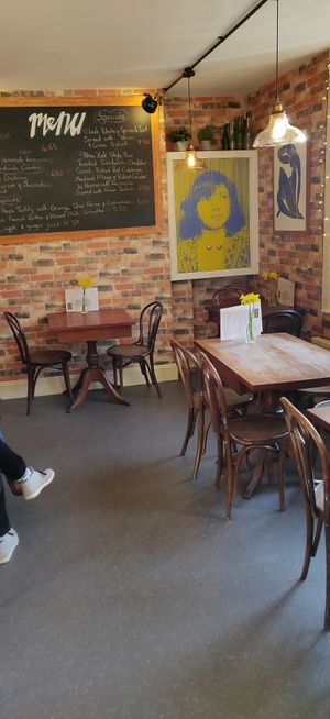 Chilled at Greens Vegetarian Cafe in Hebden Bridge