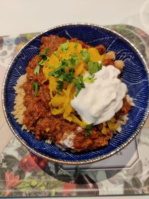 Chili sin carne at Le Botaniste - Schuman in Brussels