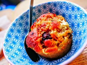Pear Choco chips cake at Le Botaniste - Schuman in Brussels