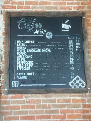 Coffee menu at Waffle Me Up in Boise